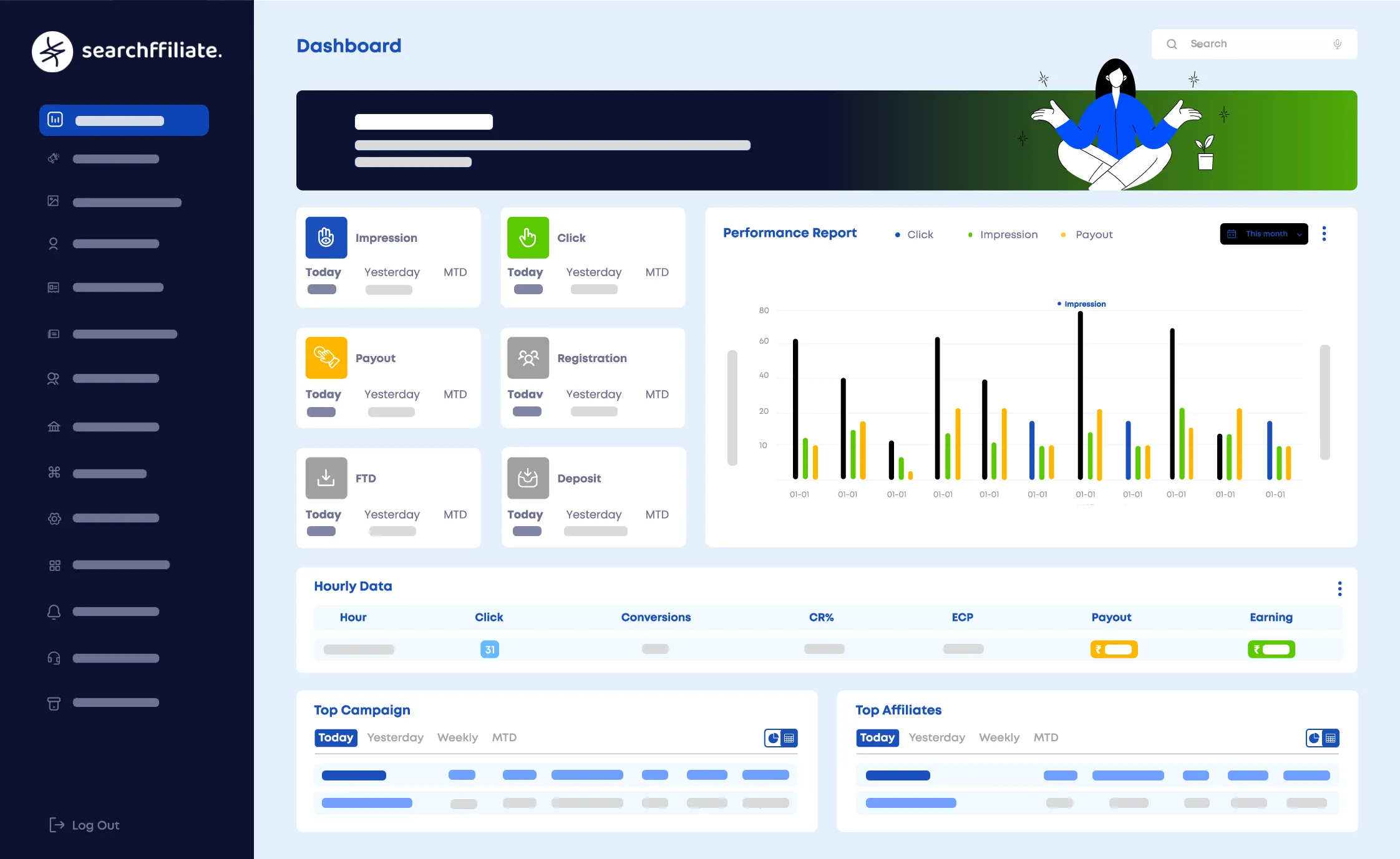  searchffiliate affiliate program Dashboard